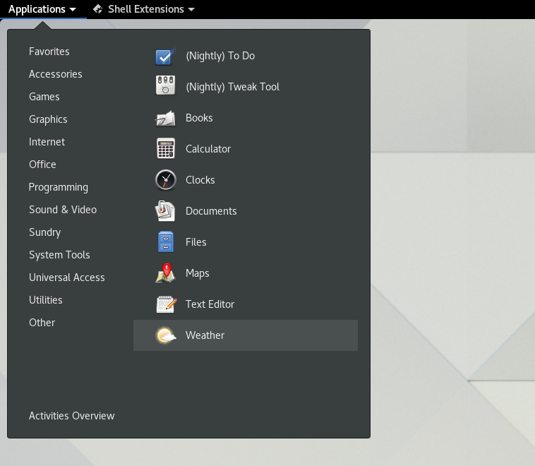 Apps Menu